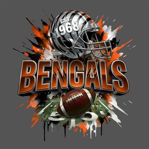 Bengals Football PNG, Gameday Sublimation Designs: Use for T-shirt, Stickers, Mug, Frame, Tumbler (Digital Download)