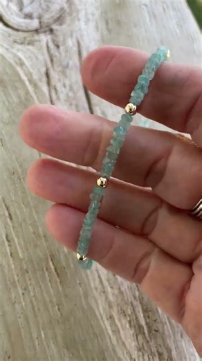 Handmade Blue Apatite & Gold Filled Bead Bracelet | Kathy Bankston Artisan Jewelry