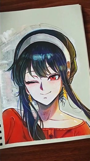 Drawing Yor Forger | 10 days 10 female character Challenge 🔥#shorts #fanart #drawing #yorforger