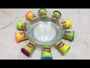 Mixing Play Doh into Clear Slime - Most Satisfying Slime Videos