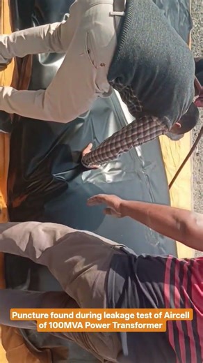 Aircell found punctured during pressure test , 100MVA Power Transformer #electricshock #electrical