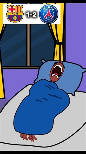Barcelona right now after losing 2-1 to psg 🤣 #psg #barcelona | funny cartoon