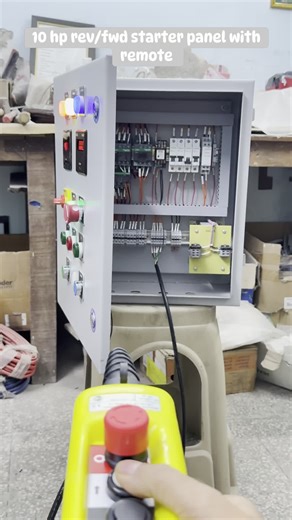 Sanjeev Verma on Instagram: "10 hp rev / fwd starter panel with remote #fb #construction #electrician #trend #startermotor #equipment #stardeltastarter #everyone #Panel"