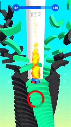 Stack Ball Level 184-185🔥 #stackball #games #shortsfeed #viral #shorts