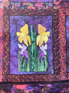 Flowers and Flies by Laura Heine Quilt of the Month Block #2 Incidentally Iris Pattern and Appliqué Fabric - Etsy