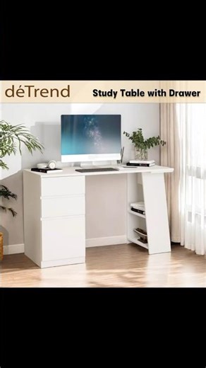 ￼deTrend 126CM Study Table with Drawer Computer Table Office Desk Meja Komputer Writing Table 2131