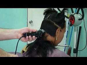 Nape long hair buzz cut