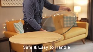 36 inch Round Glass Table Top - Clear Tempered Glass Surface Protector - Safe Beveled Edge - Coffee, Dining and End Table