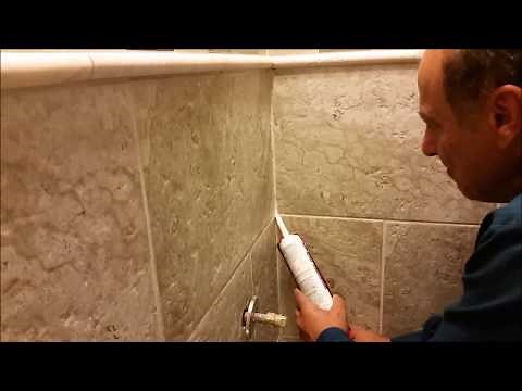 How To Caulk An Inside Corner Between Wall Tiles In Bathroom And Shower