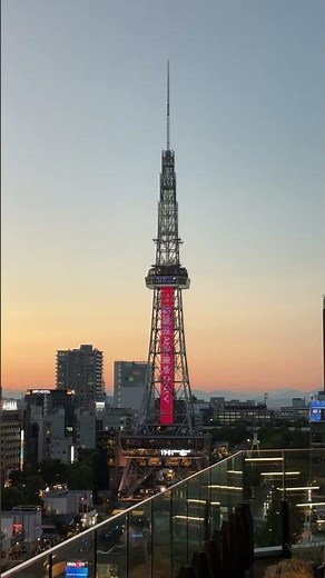 【燃える夕焼け】中部電力 MIRAI TOWER！そのシルエット｜コンラッド名古屋入居予定｜中日ビル屋上広場からの絶景【2025年8月撮影】