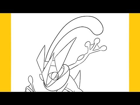 How to draw Greninja with guidelines step by step (Pokémon)