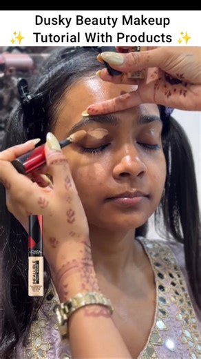 Mua- artistry.by.dhanvi | dusky skin makeup tutorial step by step with products #shorts #makeup