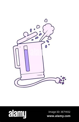 bobbing motion animation of cartoon electric kettle boiling Stock Video Footage - Alamy