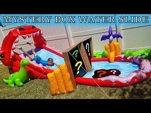 Don't Slide through the Wrong Mystery Box Challenge!!! Slip and Slide Water Slide!