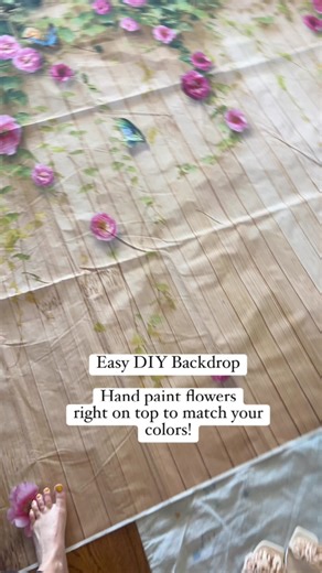 20K views · 229 reactions | Easy DIY Backdrop! I painted flowers right on top of this photography backdrop and changed the flowers to match our event. #SimplePaintTips #EasyDIY #Staging #Photography #PartyIdeas | The Turquoise Iris | Facebook