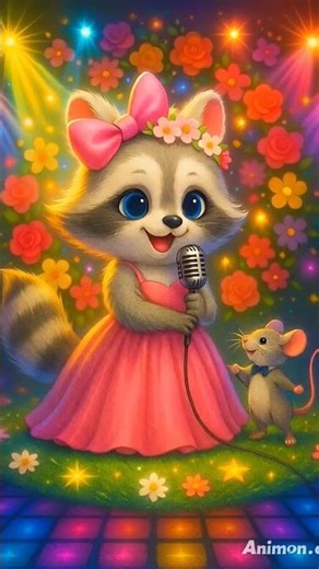 Cute Raccoon Sings & Dances! 🦝✨ Fun Learning Song for Kids | Adorable Animal Show 2025