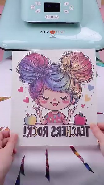 Fold this T-shirt, place a piece of paper in the middle and heat press, 380F for 40s. After the T-shirt is unfolded, the middle will be blank. Place the pattern in the middle and then heat press it. Click on the link to Get HTVRONT Auto Press https://amzn.to/441GyJ2 | HTVRONT