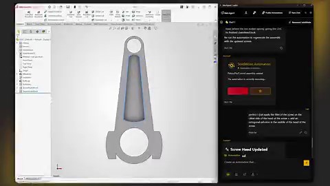 NEW: AI & CADMecAgent’s fine-tuned LLM for CAD generates a parametric piston assembly in SolidWorks from natural language prompts.