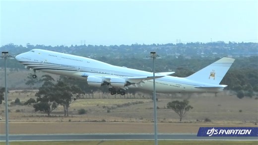 Wow, a Royal Brunei Government Boeing 747-8 BBJ departs Melbourne Airport, a rare catch! 🇧🇳 | Dj's Aviation