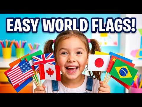 Easy Paper Country Flags for Kids | DIY World Flags Craft Tutorial | Fun Paper Craft