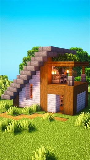 Minecraft Cozy Starter House....🤔 (Sunflower) #minecraft #shorts