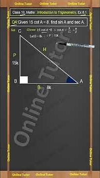 Class 10 Maths Ex 8.1 Q4 | Chapter 8 Introduction to Trigonometry | NCERT Solutions Hindi