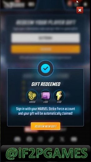 MSF promo gift code 123 - Marvel Strike Force ‪@if2pgames‬