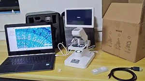 WiFi Biological Digital Microscope with 7"" Screen, 1600X Optical Objective Lenses, STEM Microscope Kit, with Dark Field vision, white, GF300C