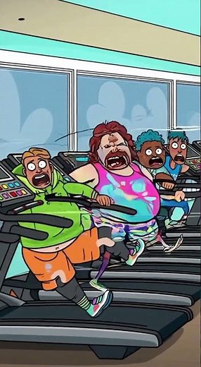 SATURDAY SELF-IMPROVEMENT CHAOS — The Most Relatable Weekend Gym Cartoon Ever