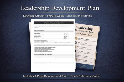 Modèle de plan de développement du leadership | RH, planification de la relève (format Word et PDF modifiables) - Etsy France