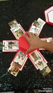 Presenting our new surprise Explosion Box 😍😍 A beautiful red box made for 2 best friends with lots of beautiful memories inside.. For details WhatsApp or call 0590592199 | Wrap it for Jeddah