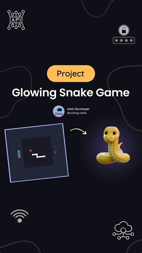 Stella • Coding • HTML • CSS • JAVASCRIPT on Instagram: "Snake Animated game 🥵☠️ Glowing Animated Snake game using Html CSS JS 🔥🥳 Next level cool game to play CSS 💬 Comment “snake” in source code [for my followers] 🤭 Source Code Available on website & Telegram Link in bio 🫶🏻 !! FOLLOW US TO LEARN CODING !! Follow for more @coding.stella 💙 Tags Your Friends 😉 Don’t forget Like ♥️ and share 💬 Save for future references 📖 If you found this content useful, please tap the ♥️ icon and give 