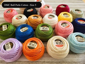 Size 5 DMC Ball Perle Cotton 1 (one) Unit Ball - Flat SHIPPING Rate - Perle Cotton Floss, Quilting Floss, Pearl Cotton Floss - Etsy UK