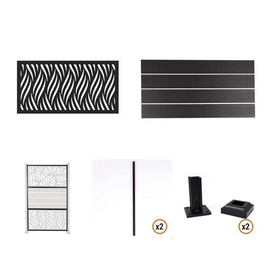 Deckorators Outdoor Privacy Screen Kit with Wicker Insert and Slate Panels for Flat Surface Installation - The Home Depot