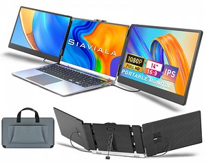 SIAVIALA 14" IPS Triple Portable Monitor for 13"-17.3" Laptops Extension, 1080P FHD Laptop Screen Extender Dual Monitor Screen, Type-C/USB-A/HDMI Plug & Play for Wins/Mac/Chrome - Walmart.com