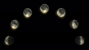 Moon Phases Semicircle Transparent Background Loop 4K