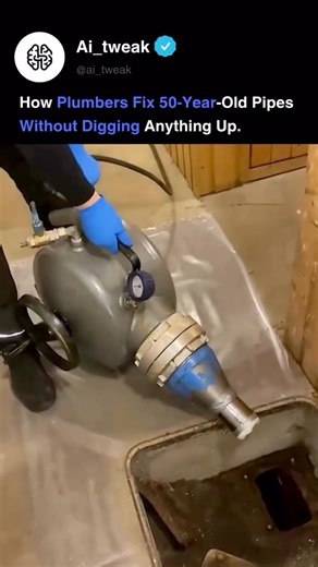 AI_Tweaks | Plumbers can restore a half-century-old pipe without ever digging a trench. 👷‍♂️ With Cured-In-Place Pipe (CIPP) lining, a flexible,... | Instagram