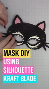 This adorable mask is just one of many things you can make with the Kraft Blade! 🤩 https://www.silhouetteschoolblog.com/2019/11/silhouette-2mm-kraft-blade-beginner-tutorial.html #silhouettecameo #SilhouetteStudio | Silhouette School with Melissa Viscount