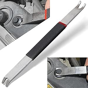 Replacement for Lisle 35460 Double Ended Clip Lifter Remover, 4140 Steel Pay Bar, Multi-Function Trim Removal Tool for Panel, Auto Trim Interior, Sheet Metal, Fasteners, Bumper Retainer Clips