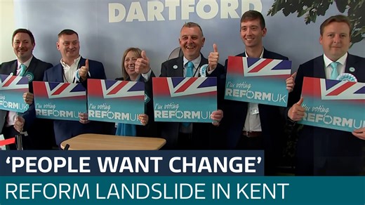 Reform UK landslide victory at Kent County Council ends decades of Tory control  - Latest From ITV News