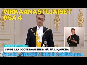 Tasavallan presidentti Alexander Stubbin ensimmäinen lehdistötilaisuus.