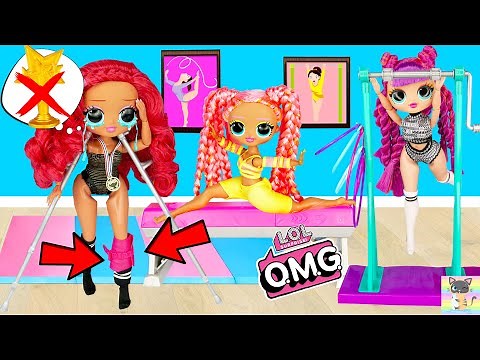 BFF GYMNASTIC COMPETITION with OMG DOLLS! - Class Prez has Accident Sprains Her Leg before OLYMPICS!