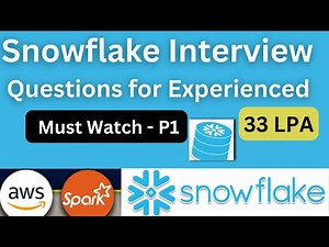 Snowflake Interview Questions and answers for 3-9 years Experienced | Data Engineer | Much Watch P1