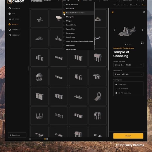 39K views | Tired of spending hours searching for 3D assets—or worse, building them from scratch? With KitBash3D Unlimited, you get instant access to tens of thousands of models and materials, all organized in Cargo for fast search and one-click import into your 3D software. No more lost time. No more messy folders. Just the assets you need, when you need them. Get KitBash3D Unlimited today. | KitBash3D | Facebook
