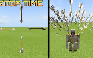 [Addon]我的世界手机版时间暂停V3Addon悬停掉落爆炸燃烧发射(演示)