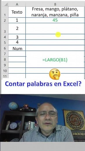 Contar palabras en excel