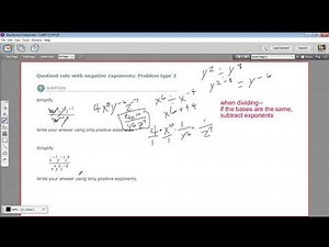 Quotient rule with negative exponents - problem type 2