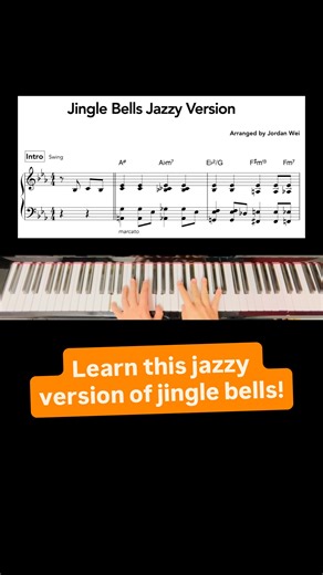 Jordan Wei on Instagram: "Learn this jazzy version of jingle bells! 2 more days till Christmas :) 🔔 Comment “JINGLE” for score 🌟 #jazzninja #jazzpiano #jazzimprovisation #christmasjazz #christmas #improv #improvisation #jinglebells"