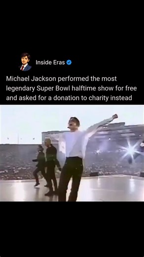 Inside Eras on Instagram: "During the Super Bowl XXVII halftime show, Michael Jackson delivered a performance that redefined what live television could be. With razor-sharp choreography, tightly controlled movement, and true stadium-scale production, the halftime show became a can’t-look-away event rather than mere background spectacle. The moment carried weight beyond the performance itself. Jackson declined a standard appearance fee, and the broadcast spotlighted charitable initiatives tied to