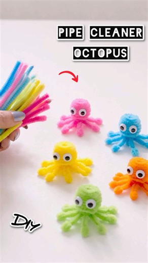 Super Easy Pipe Cleaner Octopus Making #diy #pipecleanercraft